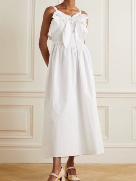 Batsheva Dresses & Skirts - Batsheva Katja White Eyelet Detail Maxi Dress Size: 4